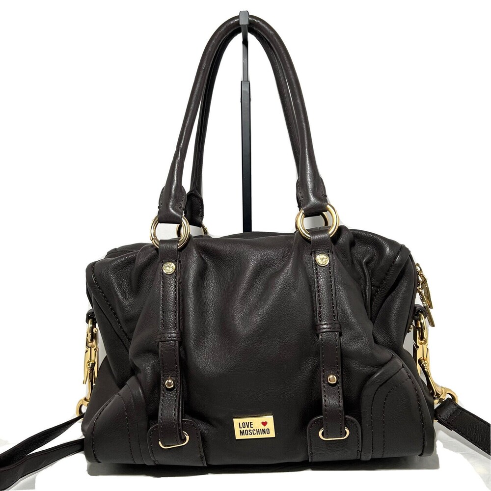 Love Moschino satchel handbag shoulder bag dark gray